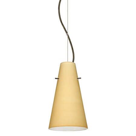 Besa Lighting Cierro Cable Pendant, Vanilla Matte, Bronze Finish, 1x9W LED 1KX-4124VM-LED-BR